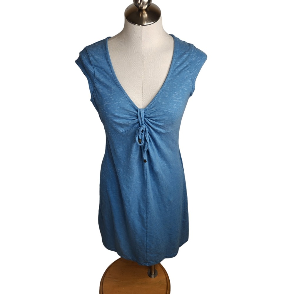 Aventura Dress Women's Small Organic Cotton‎ Bamboo Stretch Blue Sustainable Eco